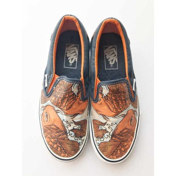 vans slip on koi fish